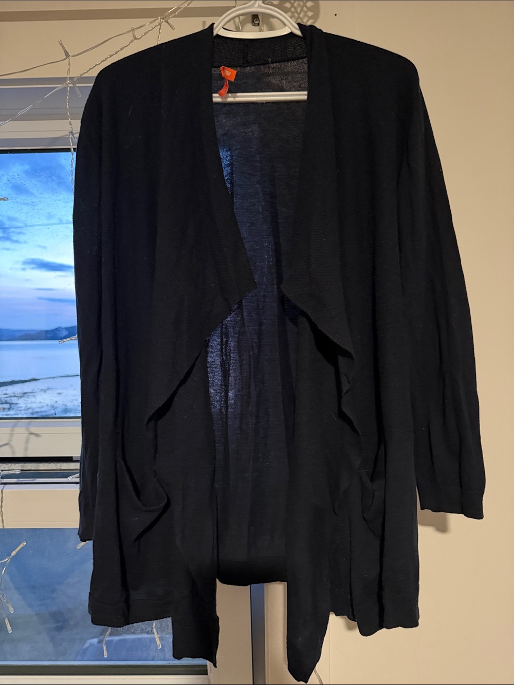 Navy Open-Front Women's Sweater Cardigan
